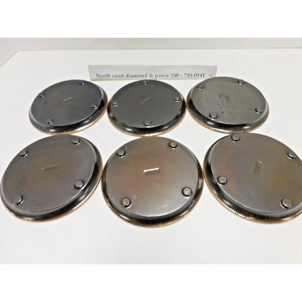 Vintage Harvard Hyde Park Copper/Bronze Coaster set (6)DH10
